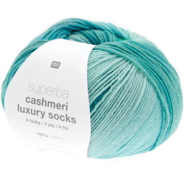 Rico superba cashmeri luxury socks 4-fädig 030 aqua