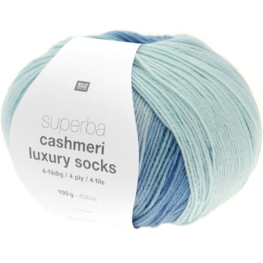 Rico superba cashmeri luxury socks 4-fädig 031 antarktis